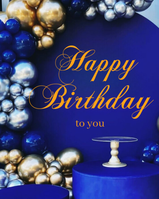 Modèle Blue Joyful Happy Birthday To You Instagram Portrait | PosterMyWall