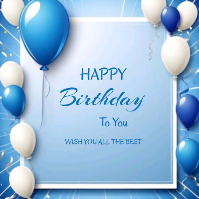 Plantilla de Blue Joyful Happy Birthday To You Instagram Post ...