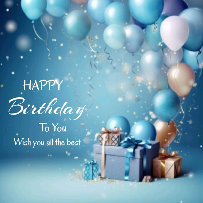 Plantilla de Blue Joyful Happy Birthday To You Instagram Post ...