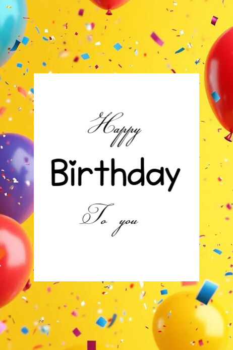 Blue Joyful Happy Birthday To You Poster Template | PosterMyWall