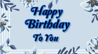 Blue Joyful Happy Birthday To You  Twitter Post template