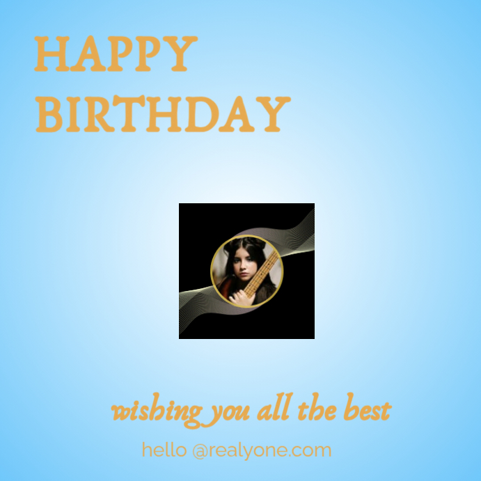 Plantilla de Blue Joyful Happy Birthday To You Wishing You A Very Happy ...