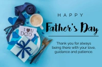 Blue Joyful Happy Father's Day Celebration Po Label template