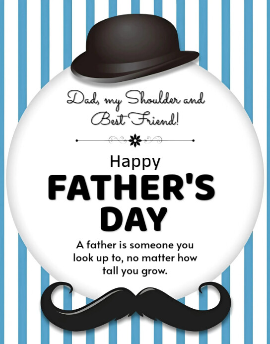 Blue Joyful Happy Father's Day Poster/wallboard Cartaz/placa template