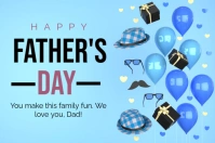 Blue Joyful Happy Father's Day Wishing Templa Tatak template
