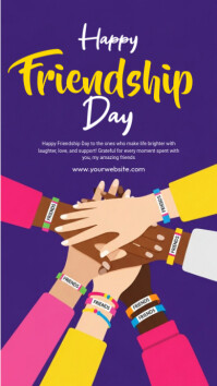 Blue Joyful Happy Friendship Day  Instagram Story template
