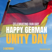 Blue Joyful Happy German Unity Day Instagram Post template