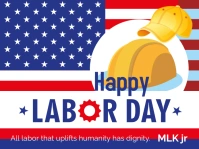 Blue Joyful Happy Labor Day Yard Sign template