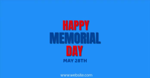 Blue Joyful Happy Memorial Day  Facebook Shared Image Video template