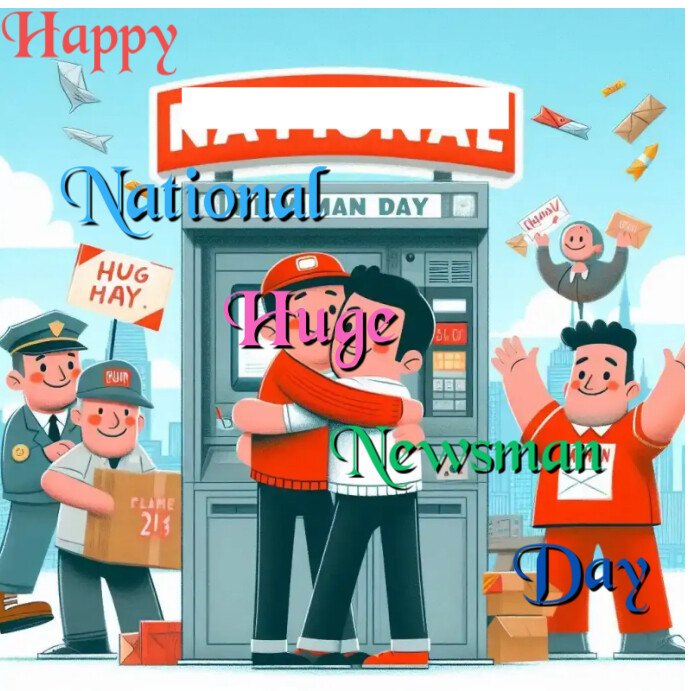 Hug By Post Blue Joyful Happy National Hug Your Newsman Day Instagram Post Template ...