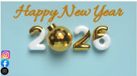 Blue Joyful Happy New Year 2024 Youtube Thumbnail template