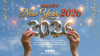 Blue Joyful Happy New Year Digital Display (16:9) template