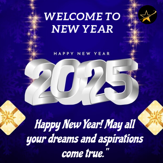 Copy of Blue Joyful Happy New Year Instagram Post | PosterMyWall