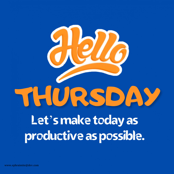 Fun Thursday Logo Blue Joyful Happy Thursday Logo Template | PosterMyWall