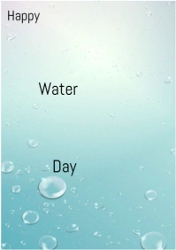 Blue Joyful Happy Water  A4 template