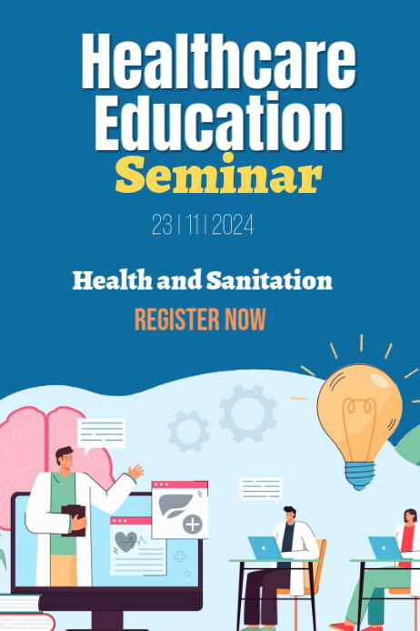 Blue Joyful Health Education Seminar Poster Template | PosterMyWall