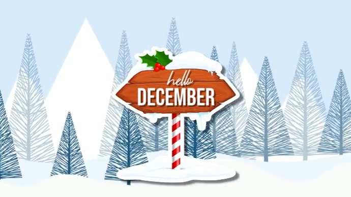 Blue Joyful Hello December Digital Display (16:9) Template | PosterMyWall