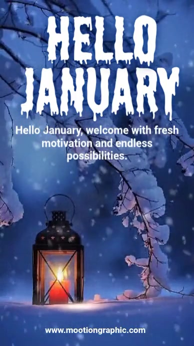 Blue Joyful Hello January Instagram Story Template | PosterMyWall