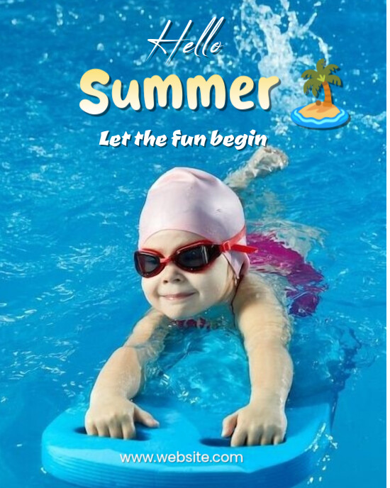 Blue Joyful Hello Summer  Instagram Portrait template