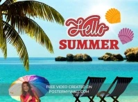 Blue Joyful Hello Summer Yard Sign Tuinbord template