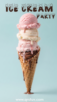 Blue Ice Cream Party Instagram Story Template