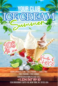 Blue Joyful Ice Cream Summer Event Banner 4' × 6' Video template