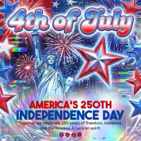 Blue Joyful Independence Day Celebration Instagram Post Video Instagram-opslag template