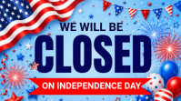 Blue Joyful Independence Day Closure Digital Display งานแสดงผลงานแบบดิจิทัล (16:9) template