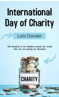 Blue Joyful International Day Of Charity Desi template