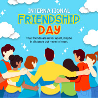 Blue Joyful International Friendship Day Wish Instagram Post template