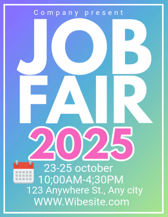 Blue Joyful Job Fair Flyer (us Letter) template