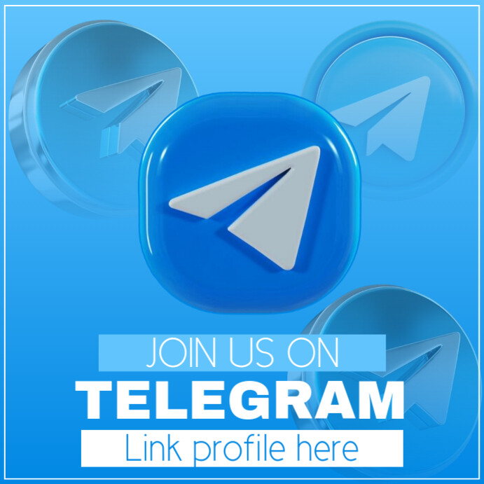 Blue Joyful Join Us On Telegram Instagram Post Iphosti le-Instagram template