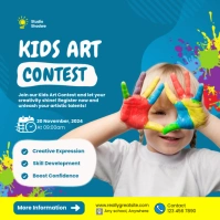 Blue Joyful Kids Art Contest Instagram Post template