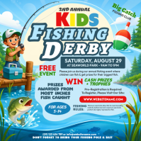 สีน้ำเงิน Kids Fishing Derby Iphosti le-Instagram Template