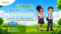 Blue School Admission Digitalt display Template