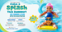 White Kids Swimming Lessons auf Facebook geteiltes Bild Template