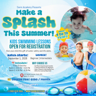 Bleu Kids Swimming Lessons Instagram-bericht Template