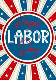 Blue Joyful Labor Day A1 template