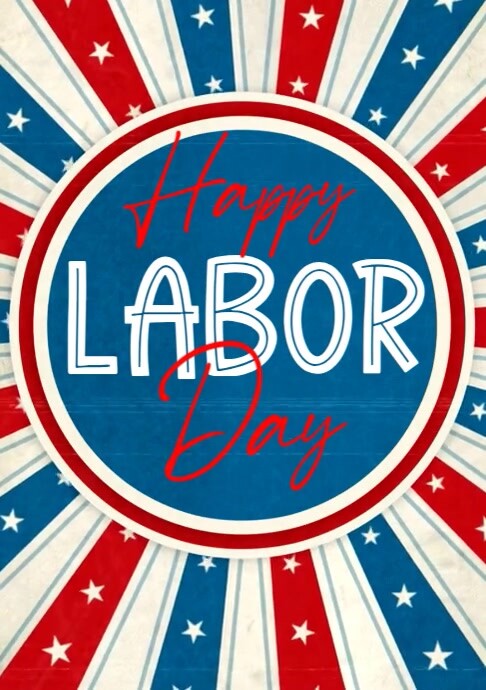 Blue Joyful Labor Day A1 template