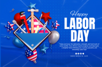 Azul Labor Day Celebration Плакат Template