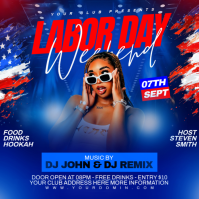 Синий Labor Day Weekend Party Instagram Post Template