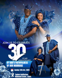 Blue Joyful Marriage Anniversary  Instagram Portrait template