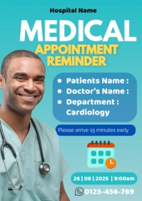 Blue Joyful Medical Appointment Reminder A1 template