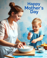 Azul Blue Joyful Mother's Day Instagram Portrait Instagram Portrait Template