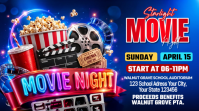 Blue Joyful Movie Night Event Twitter Post template