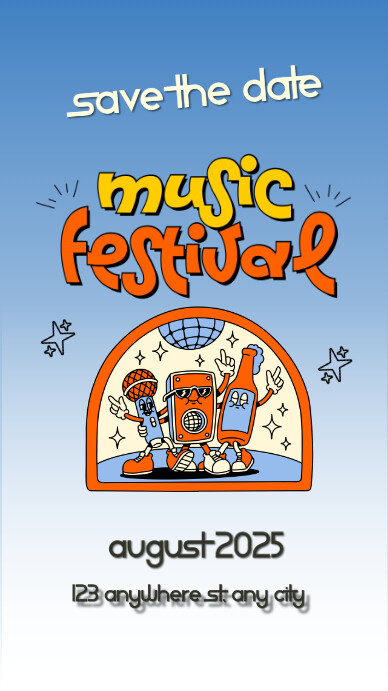 Blue Joyful Music Festival Instagram Story template