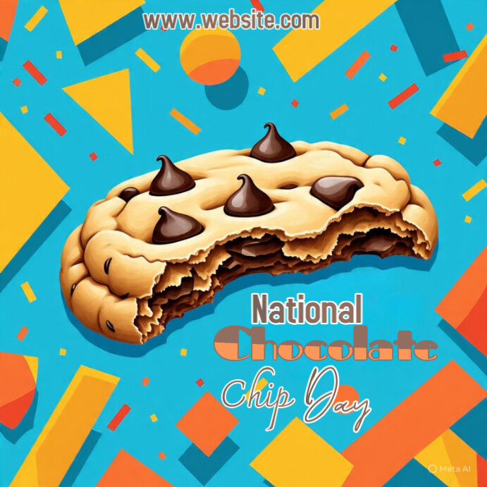 Blue Joyful National Chocolate Chip Day Instagram Post Template ...