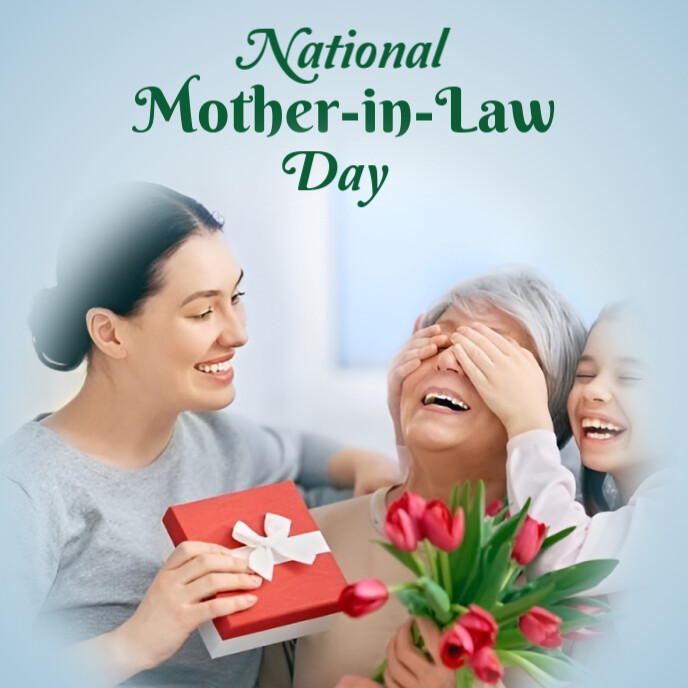 Blue Joyful National Mother-in-law Day Template  Album Cover
