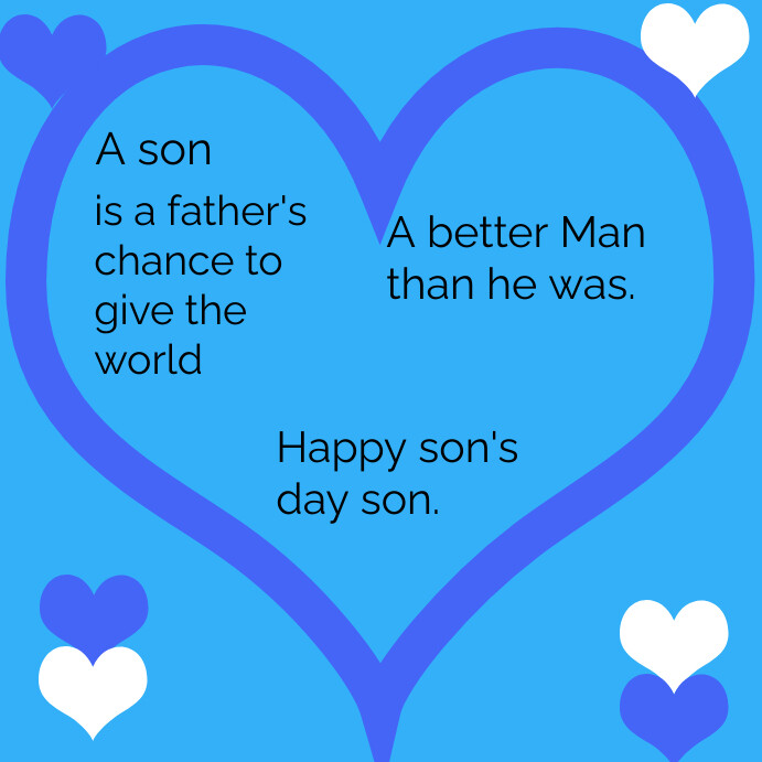 Blue Joyful National  son day Instagram Post template