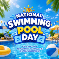 Blue Joyful National Swimming Pool Day Instagram Post template